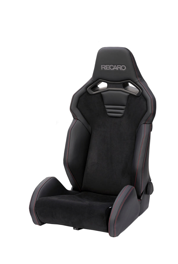 Recaro SR-S ASM Limited Reclinable Sport Seat - Black Leather / Alcantara / Red Stitch