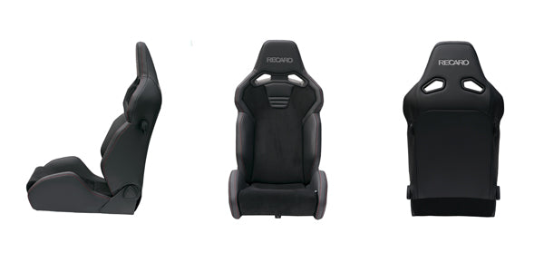Recaro SR-S ASM Limited Reclinable Sport Seat - Black Leather / Alcantara / Red Stitch