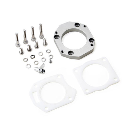 Hybrid Racing ZDX throttle body adapter kit for 2006-15 Civic Si with thermal gaskets, bolts, and vacuum fitting