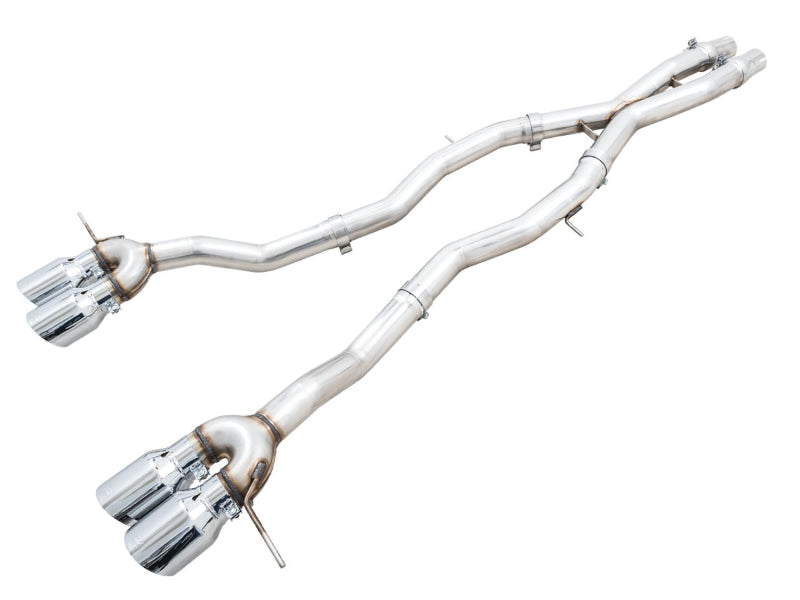 AWE Track Edition catback exhaust with chrome silver tips for BMW G8X M3 and M4 models