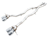 AWE Track Edition catback exhaust with chrome silver tips for BMW G8X M3 and M4 models
