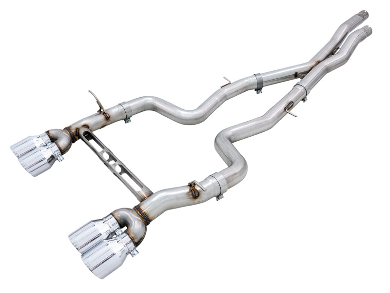 AWE Tuning BMW F8X M3/M4 Track Edition Catback Exhaust with chrome silver tips