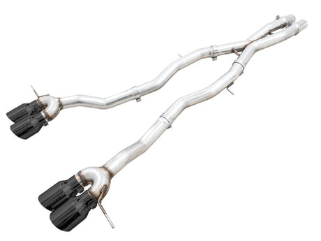 AWE Track Edition catback exhaust with diamond black tips for BMW G8X M3 and M4 models