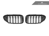 AutoTecknic Carbon Fiber Front Grille Set - BMW G30 5-Series Pre-LCI