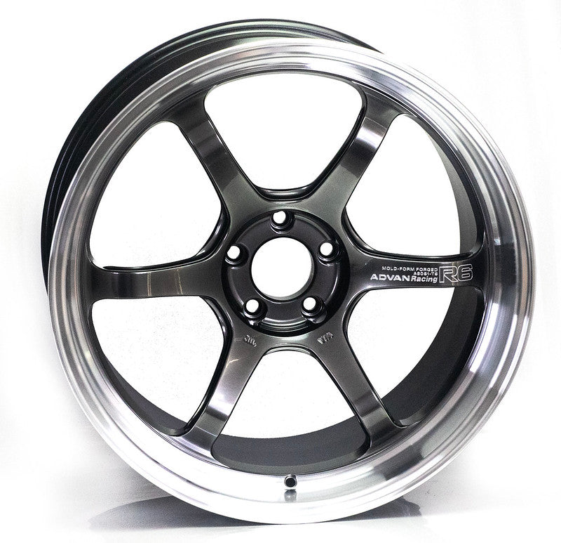 Advan Racing R6 Wheel - 18x10.5 5x112 / Offset +32 / Machining & Hyper Platinum Black *Set of 4*