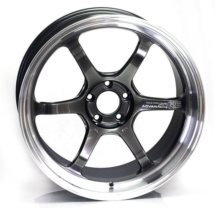 Advan Racing R6 Wheel - 18x10.5 5x112 / Offset +32 / Machining & Hyper Platinum Black *Set of 4*