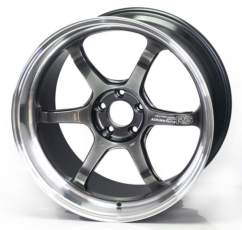 Advan Racing R6 Wheel - 18x10.5 5x112 / Offset +32 / Machining & Hyper Platinum Black *Set of 4*
