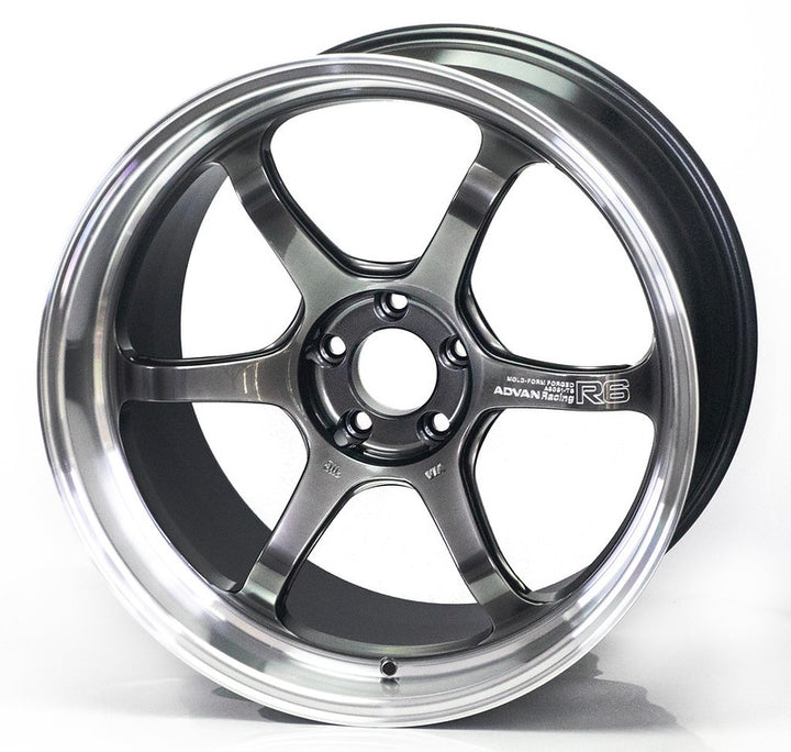 Advan Racing R6 Wheel - 18x10.5 5x112 / Offset +32 / Machining & Hyper Platinum Black *Set of 4*