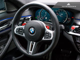AutoTecknic Replacement Carbon Steering Wheel Top Cover - BMW F91/ F92/ F93 M8