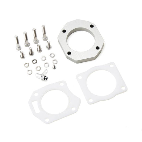 Hybrid Racing ZDX Throttle Body Adapter kit with gaskets, bolts, and vacuum fitting for 2006-15 Civic Si engine upgrade