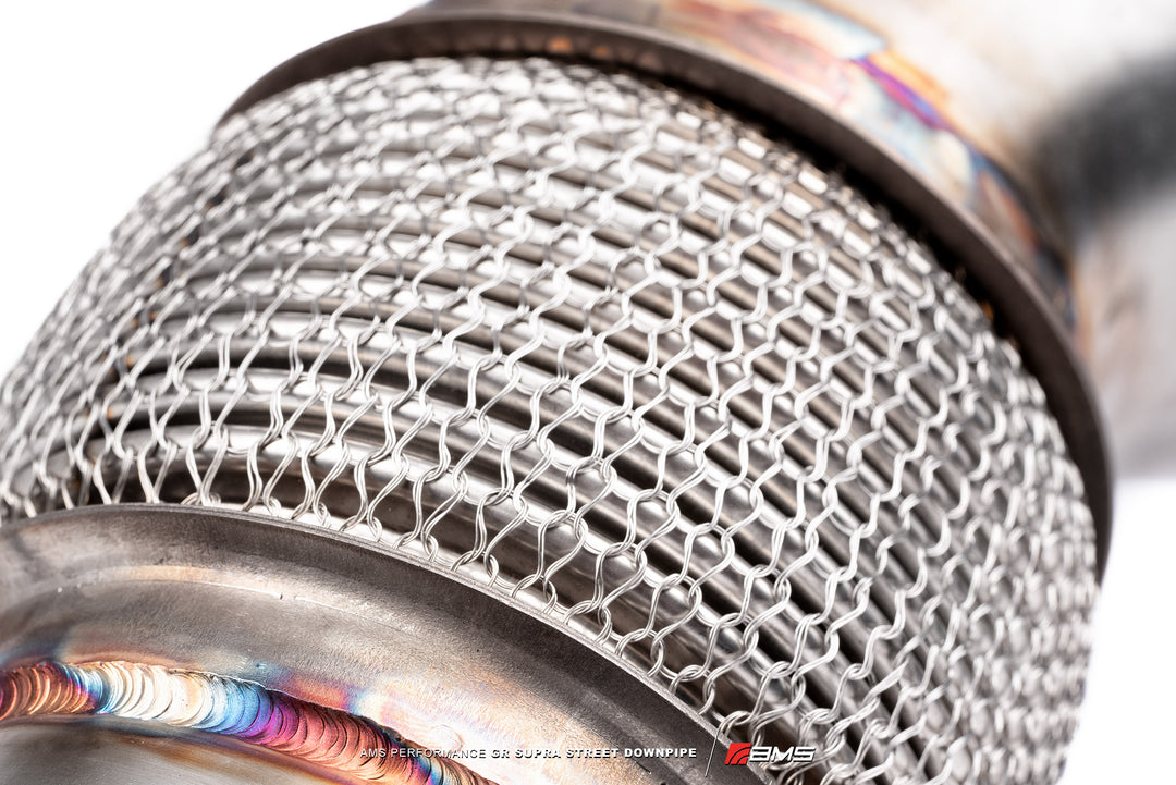 AMS Performance Street Downpipe w/ GESI Catalytic Converter for 2020+ Toyota GR Supra A90