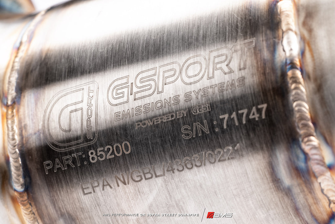 AMS Performance Street Downpipe w/ GESI Catalytic Converter for 2020+ Toyota GR Supra A90