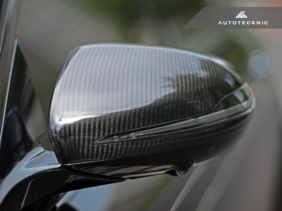 AutoTecknic Replacement Version II Dry Carbon Mirror Covers - Mercedes-Benz W205 C-Class