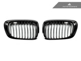 AutoTecknic Glazing Black Front Grille Set - BMW E46 3-Series Coupe Pre-Facelift | M3