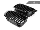 AutoTecknic Glazing Black Front Grille Set - BMW E46 3-Series Coupe Pre-Facelift | M3