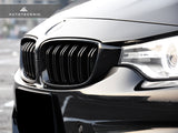 AutoTecknic Dual-Slat Glazing Black Front Grille Set - F32/ F36 4-Series | F80 M3 | F82 M4