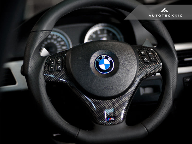 AutoTecknic Carbon Fiber Steering Wheel Trim - BMW E9X M3 | E82 1M Coupe