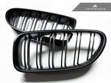 AutoTecknic Dual-Slats Stealth Black Front Grille Set - BMW F06 Gran Coupe | F12 Coupe | F13 Cabrio | 6-Series & M6