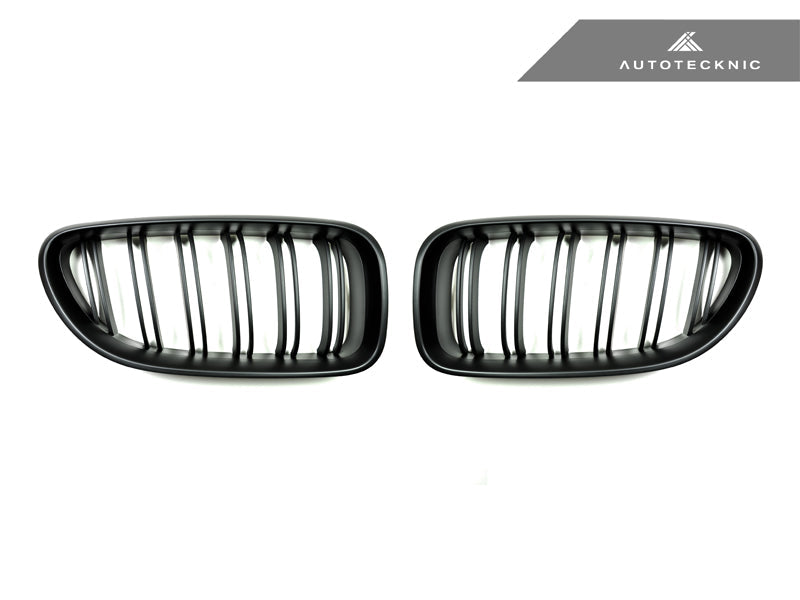 AutoTecknic Dual-Slats Stealth Black Front Grille Set - BMW F06 Gran Coupe | F12 Coupe | F13 Cabrio | 6-Series & M6
