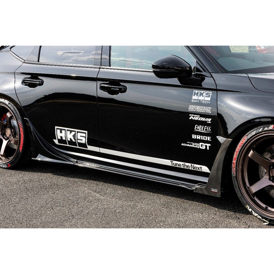HKS Type S Side Skirt ABS Plastic and CFRP for 2023+ Honda Civic Type R FL5 with racing design and improved stability