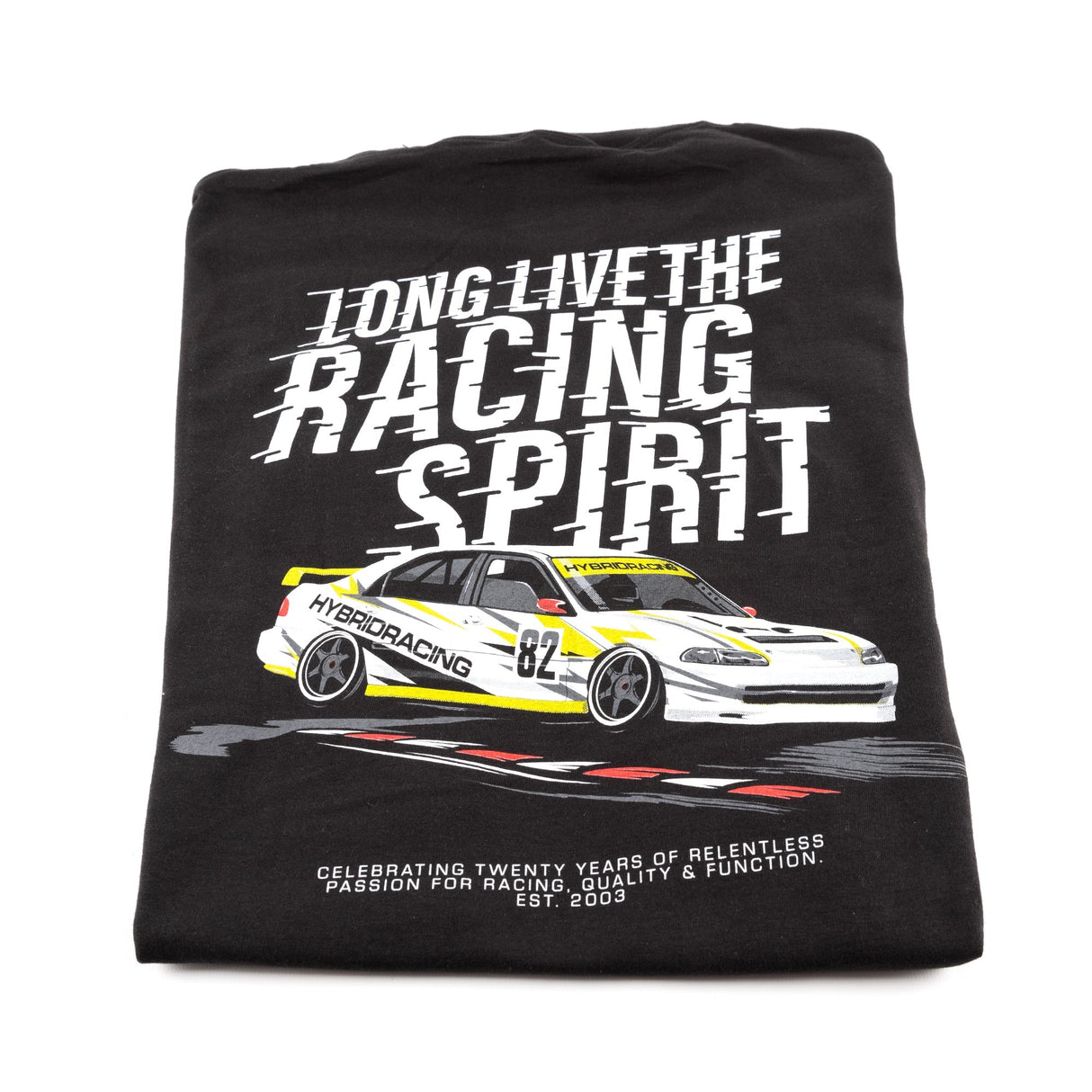 Hybrid Racing 20th Anniversary Shirt celebrating 20 years of Honda racing passion and quality products