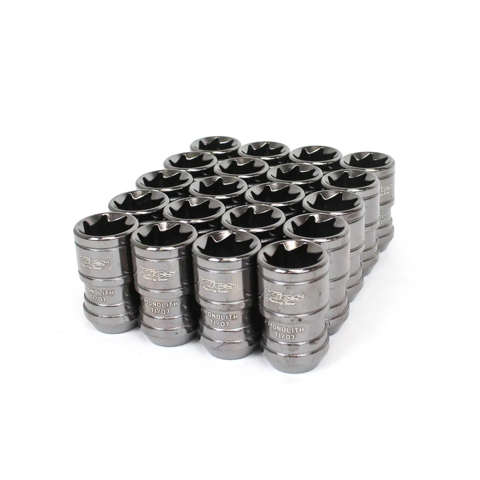 Project Kics Monolith TI/07 Lug Nuts (Glorious Black) - 14x1.5 (Set of 24)
