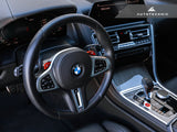 AutoTecknic Replacement Carbon Steering Wheel Top Cover - BMW F95 X5M | F96 X6M