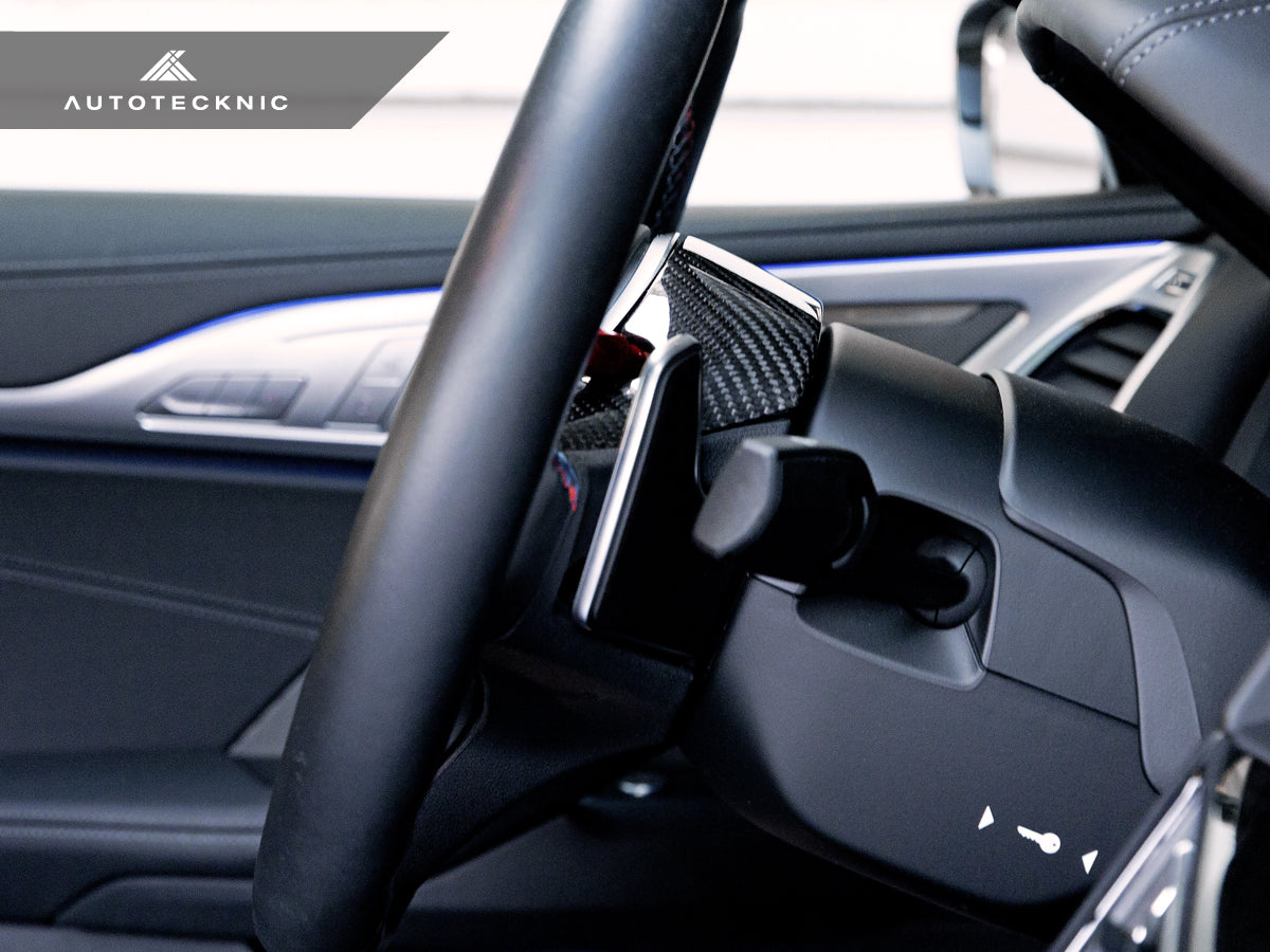 AutoTecknic Replacement Carbon Steering Wheel Top Cover - BMW F91/ F92/ F93 M8