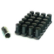 Project Kics Heptagon Caliber 24 black lug nut set with unique 7-sided shape and Heptagon adapter for 6H wheels