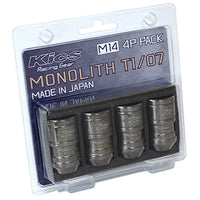 Project Kics Monolith T1/07 Lug Nuts (4 Pieces) - M14x1.50 (Glorious Black)