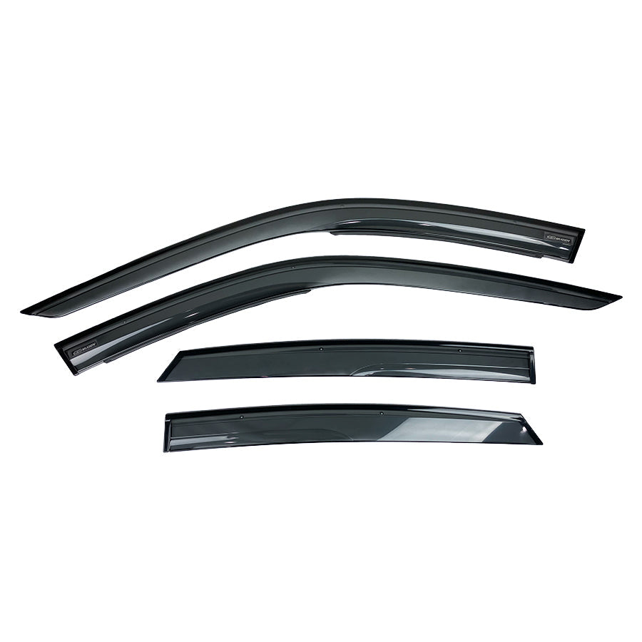 Mugen Window Visors for Honda Civic 2022+ and Acura Integra 2023+ with ventilated smoke acrylic design preventing rain and air backflow