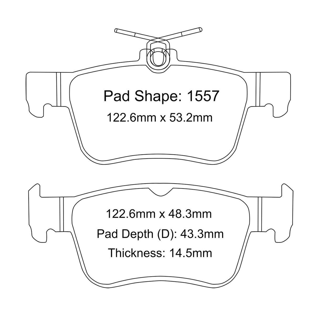 Paragon PBP1557 Rear Brake Pads for 2017+ Honda Civic Type R FK8/FL5 | 2024+ Acura Integra Type S DE5