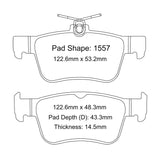 Paragon PBP1557 Rear Brake Pads for 2017+ Honda Civic Type R FK8/FL5 | 2024+ Acura Integra Type S DE5