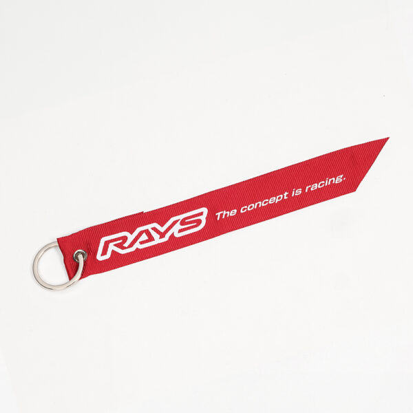RAYS LOGO RIBBON with O ring made of PVC and steel, 23cm length, 3mm width, made in China