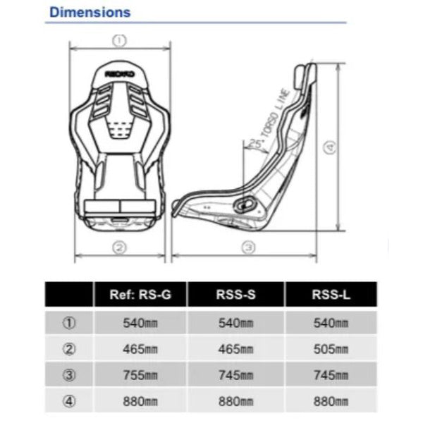 Recaro RSS BK Seat (Large / FRP)