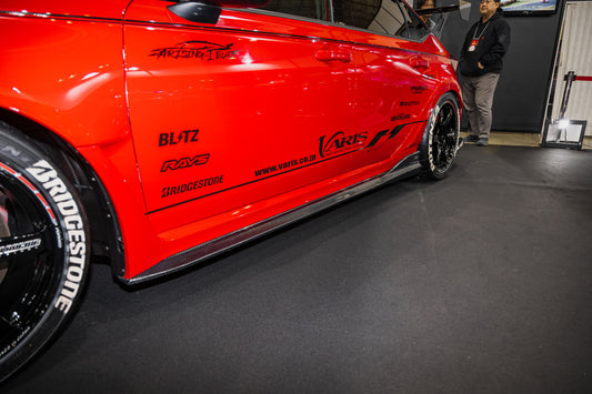 Varis Arising-1 EVO Side Under Splitter Set, Carbon+ for Honda Civic Type R FL5 2023+