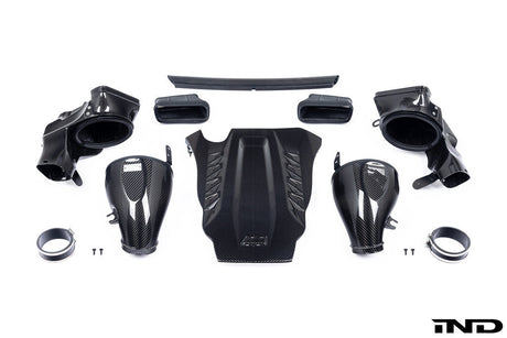 Eventuri BMW F9X X5M X6M G09 XM M60i black carbon fiber intake system for improved airflow and turbo efficiency