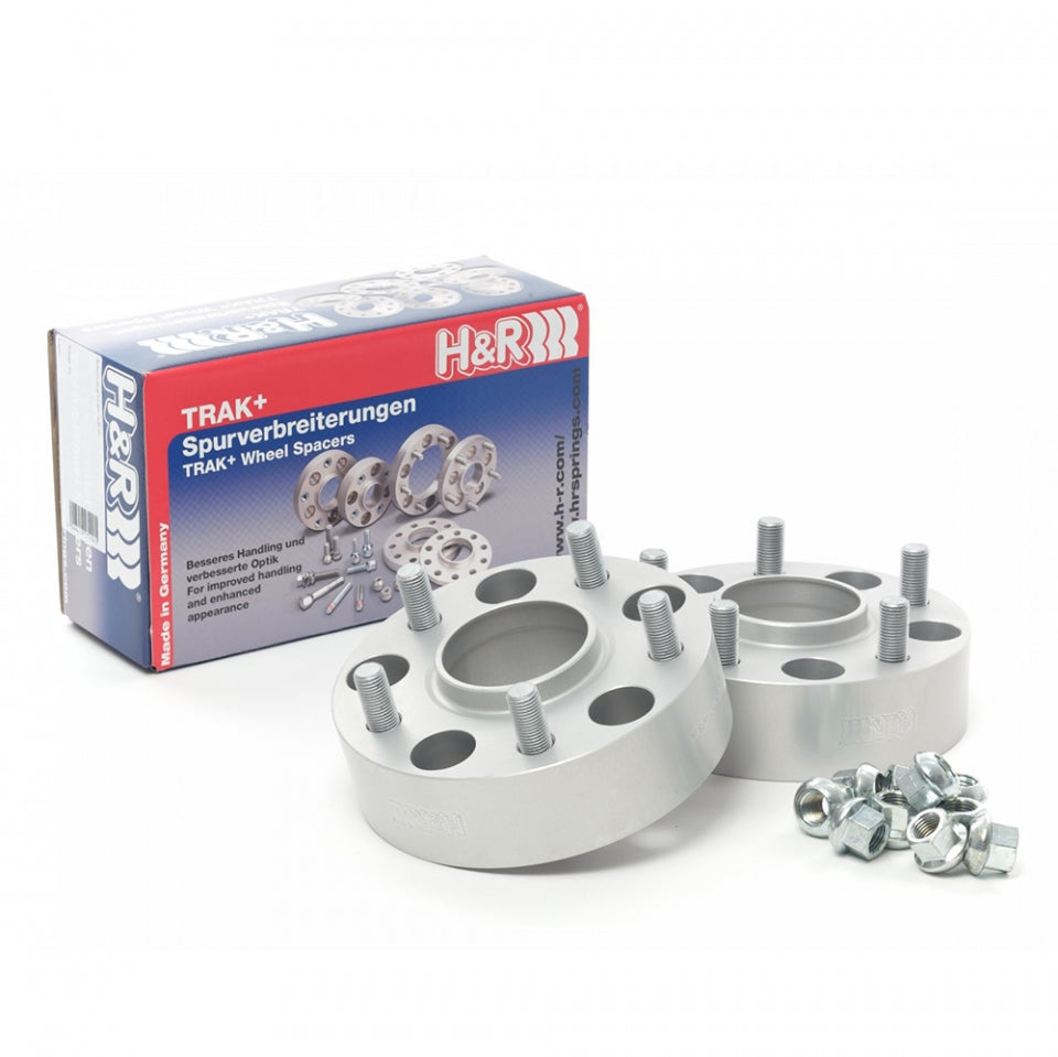 ote: All wheel spacers are final sale.Note: Sold In PairsDRM Series spacers bolt to the hub with existing wheel studs and special nuts (included). Wheel is bolted toWheel SpacersH&R