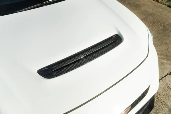 OLM Carbon Fiber Engine Hood Duct Cover - 2023+ Honda Civic Type R