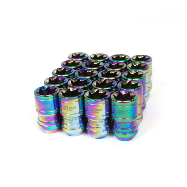 The Project Kics MONOLITH T1/07 Wheel Nuts are a designed for wheels with larger lug holes. These are an open end type nut, but there are inner caps available. For tLug NutsProject Kics